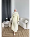 Hen - İlay Keten Elbise - Sarı