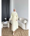 Hen - İlay Keten Elbise - Sarı