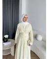 Hen - İlay Keten Elbise - Sarı