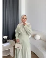 Hen - İlay Keten Elbise - Yeşil