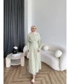 Hen - İlay Keten Elbise - Yeşil