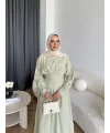 Hen - İlay Keten Elbise - Yeşil