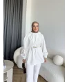 Hen - İndirimli Kemerli Takım - Beyaz