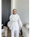 Hen - İndirimli Kemerli Takım - Beyaz