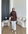 Hen - Mercan Pileli Gömlek - Acı Kahve