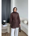 Hen - Mercan Pileli Gömlek - Acı Kahve