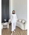 Hen - Mercan Pileli Gömlek - Beyaz
