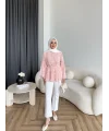 Hen - Piliseli Şifon Bluz - Pembe