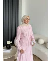 Hen - Senas Şerit Detay Elbise - Pembe