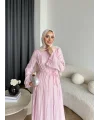 Hen - Senas Şerit Detay Elbise - Pembe