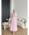 Hen - Senas Şerit Detay Elbise - Pembe