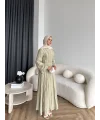 Hen - Senas Şerit Detay Elbise - Yeşil
