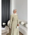 Hen - Senas Şerit Detay Elbise - Yeşil