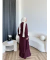 Hew - Lumira Abaya Pantolonlu Takım - Bordo