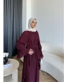 Hew - Lumira Abaya Pantolonlu Takım - Bordo