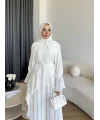 Hew - Lumira Abaya Pantolonlu Takım - Ekru