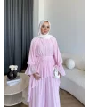 Hew - Lumira Abaya Pantolonlu Takım - Pembe