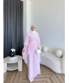 Hew - Lumira Abaya Pantolonlu Takım - Pembe