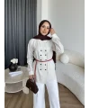 Hot - Çizgili Düğmeli Gömlek