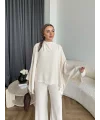 Hot - Dilan Keten Takım - Bej
