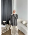 Hot - Lanel Dokulu Gömlek - Antrasit