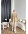 Hot - Lanel Dokulu Gömlek - Yağ Yeşil
