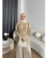 Hot - Lanel Dokulu Gömlek - Yağ Yeşil