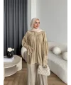 Hot - Lanel Dokulu Gömlek - Yağ Yeşil