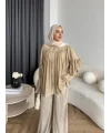 Hot - Lanel Dokulu Gömlek - Yağ Yeşil