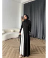 Hot - Loutra 2 Renk Elbise - Siyah - Beyaz
