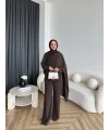 Hot - Nesly Omuz Pelerin Detay Takım - Acı Kahve