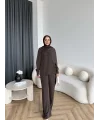 Hot - Nesly Omuz Pelerin Detay Takım - Acı Kahve