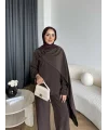 Hot - Nesly Omuz Pelerin Detay Takım - Acı Kahve