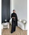 Hot - Nesly Omuz Pelerin Detay Takım - Siyah