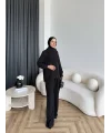 Hot - Nesly Omuz Pelerin Detay Takım - Siyah