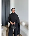 Hot - Nesly Omuz Pelerin Detay Takım - Siyah