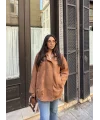 İren Süet Bomber Ceket - Kahve