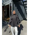Joelle Pelerinli Ceket - Siyah