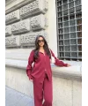 Julia Fermuarlı Takım - Bordo