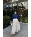Kırışık Etek - Beyaz