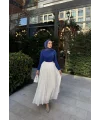 Kırışık Etek - Beyaz