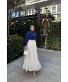Kırışık Etek - Beyaz