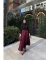 Kırışık Etek - Bordo