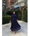 Kırışık Etek - Lacivert