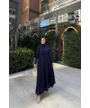 Kırışık Etek - Lacivert