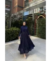 Kırışık Etek - Lacivert