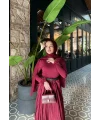 Kol Detaylı Püsküllü Body - Bordo