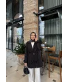 Kurdele Detaylı Kot Ceket - Siyah