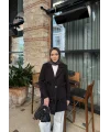 Kurdele Detaylı Kot Ceket - Siyah