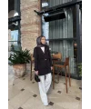 Kurdele Detaylı Kot Ceket - Siyah